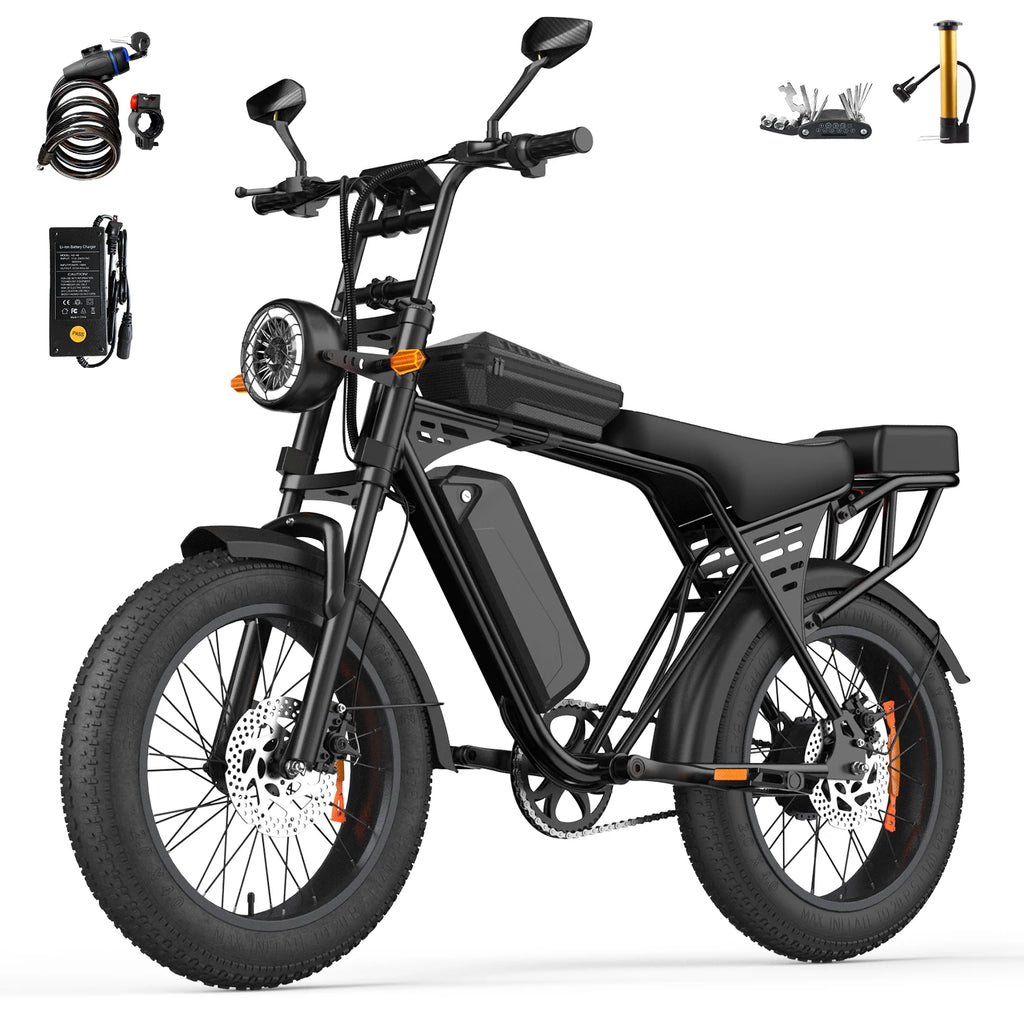 X5 E Bike 1500W Peak Power 48V15AH Removable Battery Electric Bike Dual Disc Brake 20-Inch All-terrain Fat Tire Electric Bicycle