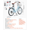 SucceBuy Cruiser Bike 24/26Inch Beach Cruiser Bike with Basket Rear Rack Adjustable Seat, Fits for Cycling, Exercise & Shopping