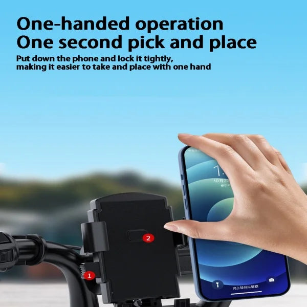 Universal Bicycle Phone Mount Anti-Shock Cycling Handlebar Holder for 4.7-6.8 Inch Smartphone MTB Road Bike Accessories