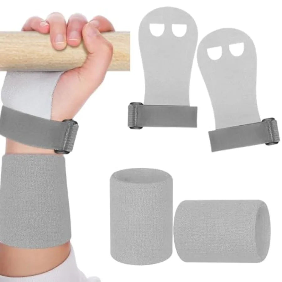 2PCS Gymnastics Hand Grips Gloves Wristbands, Gymnastic Hand Grips Gymnastic Bar Palm Protection and Wrist Support Sports Acces