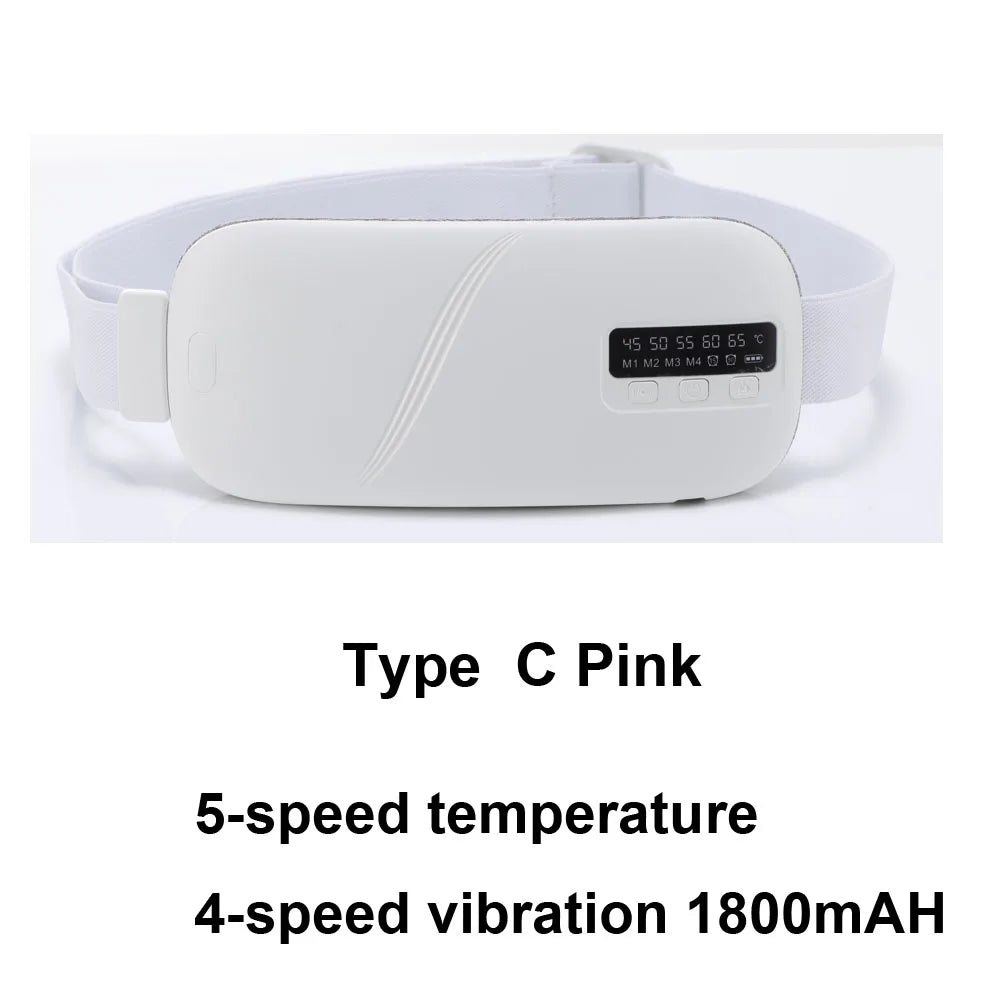 Electric Period Cramp Massager Vibrating Heating Belt for Menstrual Colic  Waist Stomach Abdominal Warm Palace Belt