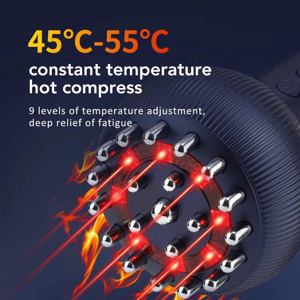 Red Light Massage Tool with Microcurrent Heat Vibration, Electric Full Body Massager for Leg Belly Stomach, Home Use Relaxation Device