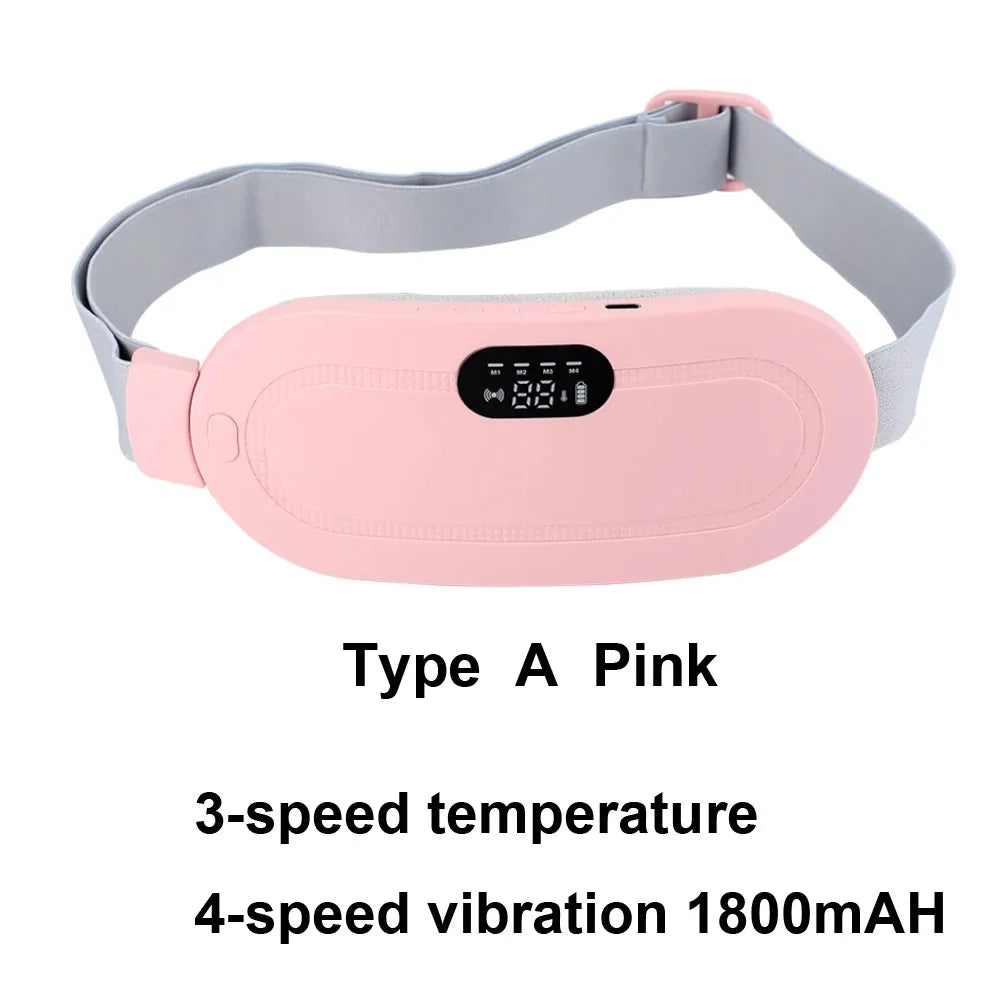 Electric Period Cramp Massager Vibrating Heating Belt for Menstrual Colic  Waist Stomach Abdominal Warm Palace Belt