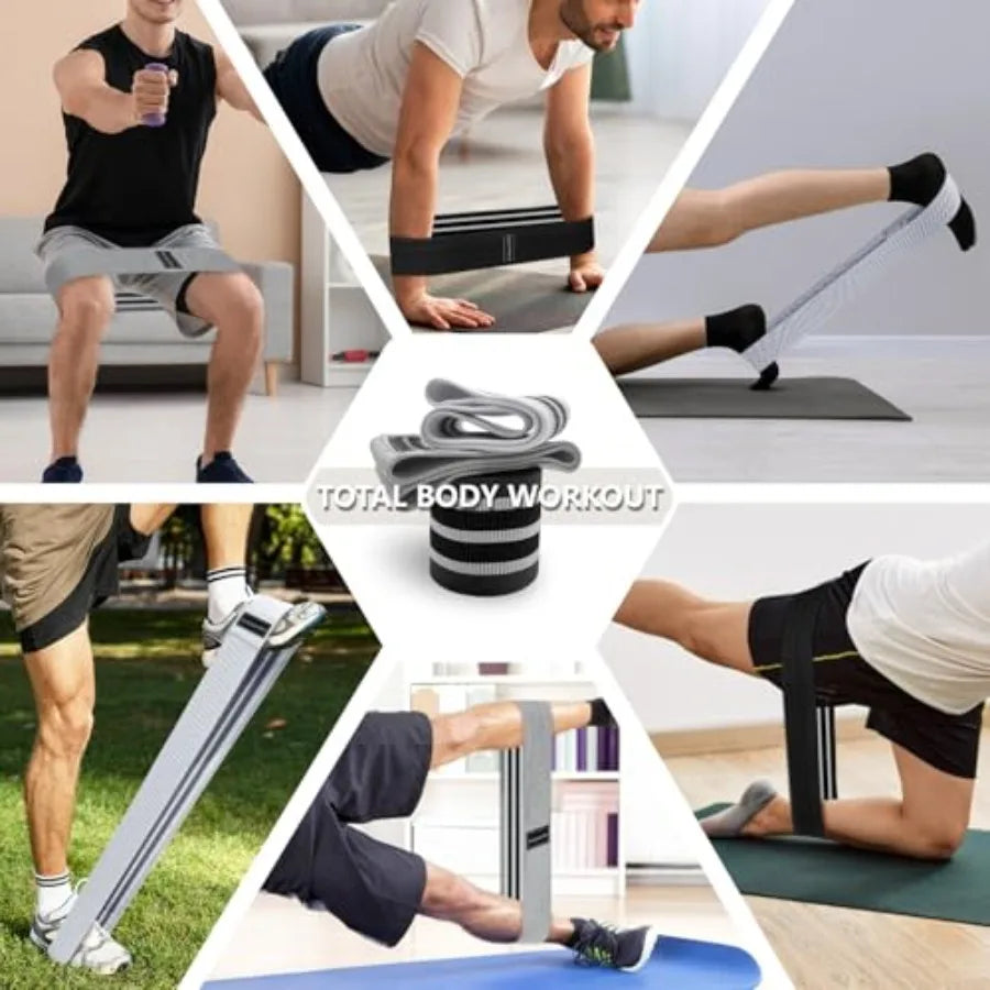 Exercise Bands, 3 Levels Fabric Resistance Bands for Working Out, Workout Bands Resistance for Women and Men, Multi-Colored Fab