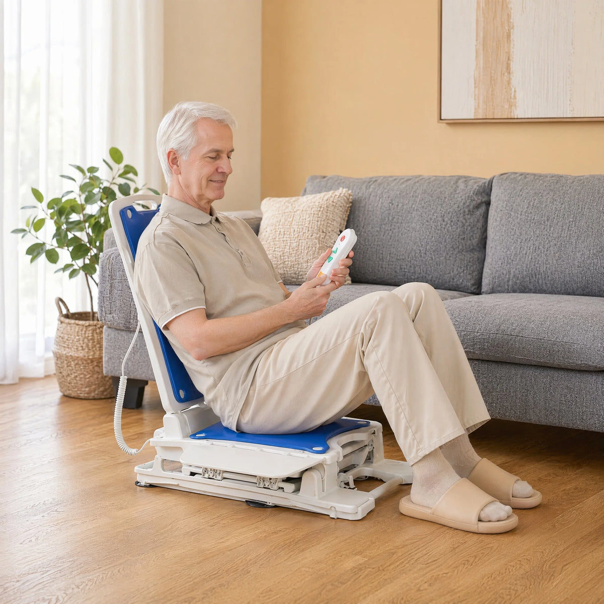Electric Chair Lift for Elderly, Bath Lift for Tub, 308 lbs | Lift assist, IP68 waterproof, foldable and rechargeable, remote control, adjustable height, for fall recovery and home care