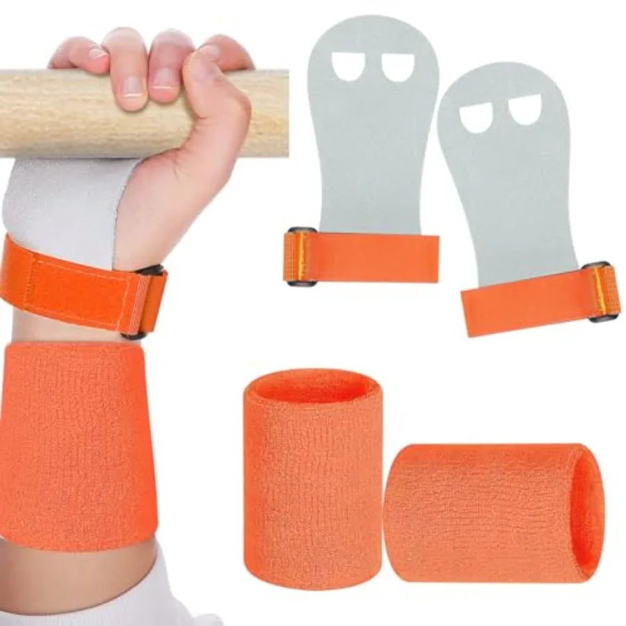 2PCS Gymnastics Hand Grips Gloves Wristbands, Gymnastic Hand Grips Gymnastic Bar Palm Protection and Wrist Support Sports Acces