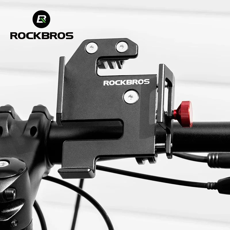 ROCKBROS Bike Phone Holder 360° View Bicycle Phone Holder for 4.7-7 inch Mobile Phone Moto Motorcycle Bracket Shockproof Bracket