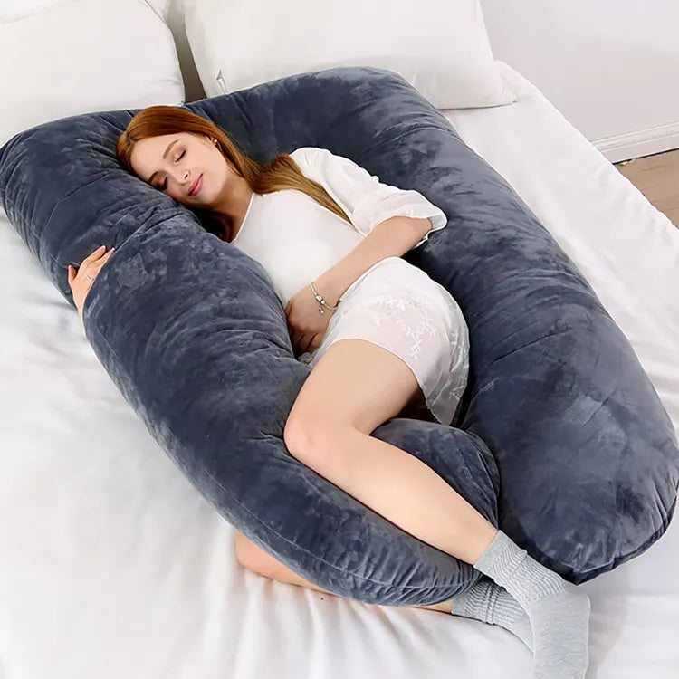Soft 130x70cm Full Body Pregnancy Pillow Maternity Support Cushion for Expectant Mothers Side Sleep Nursing Breastfeeding Household Rest Use