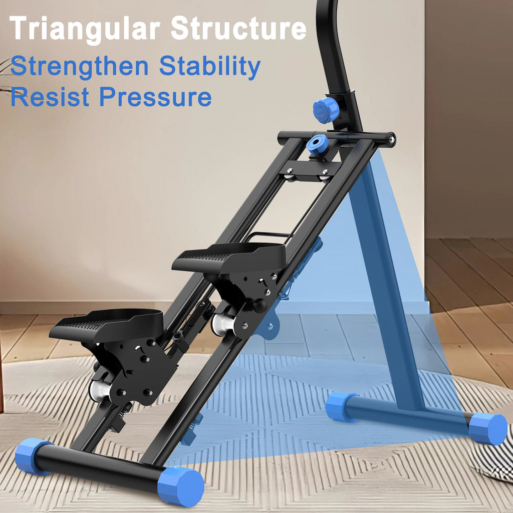 Vertical Climber Machine, Foldable Stair Stepper for Home Gym, Full Body Workout Fitness Equipment with Adjustable Handlebars, 265LBS Capacity, Blue