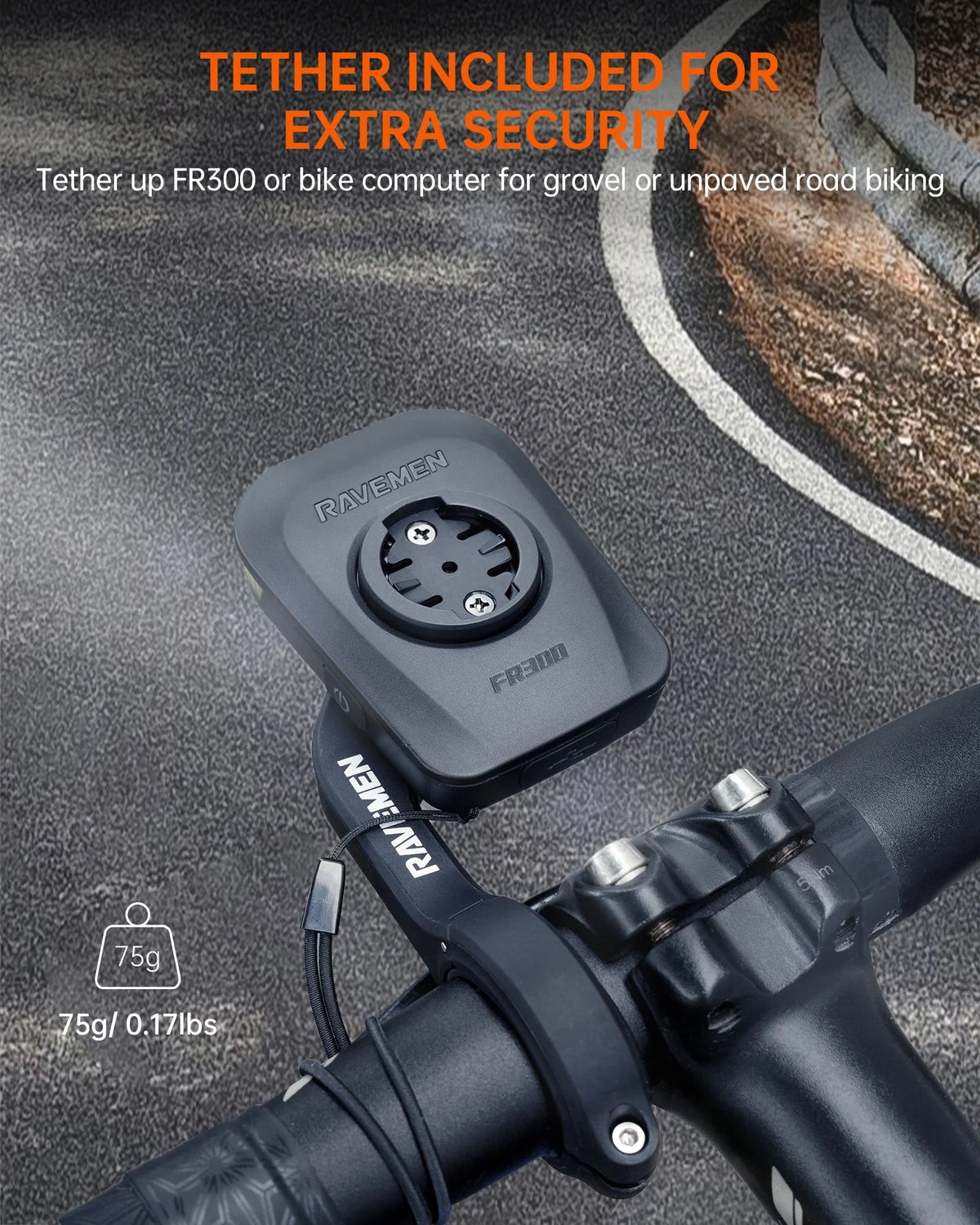 RAVEMEN FR300 Bike Front Light For Garmin Wahoo XOSS IGPSPORT Magene GPS Computers USB-C Rechargeable Bicycle COB LED Headlight Daytime Warning Safety Auto on/off Waterproof IPX6 6 Modes Side Visibility