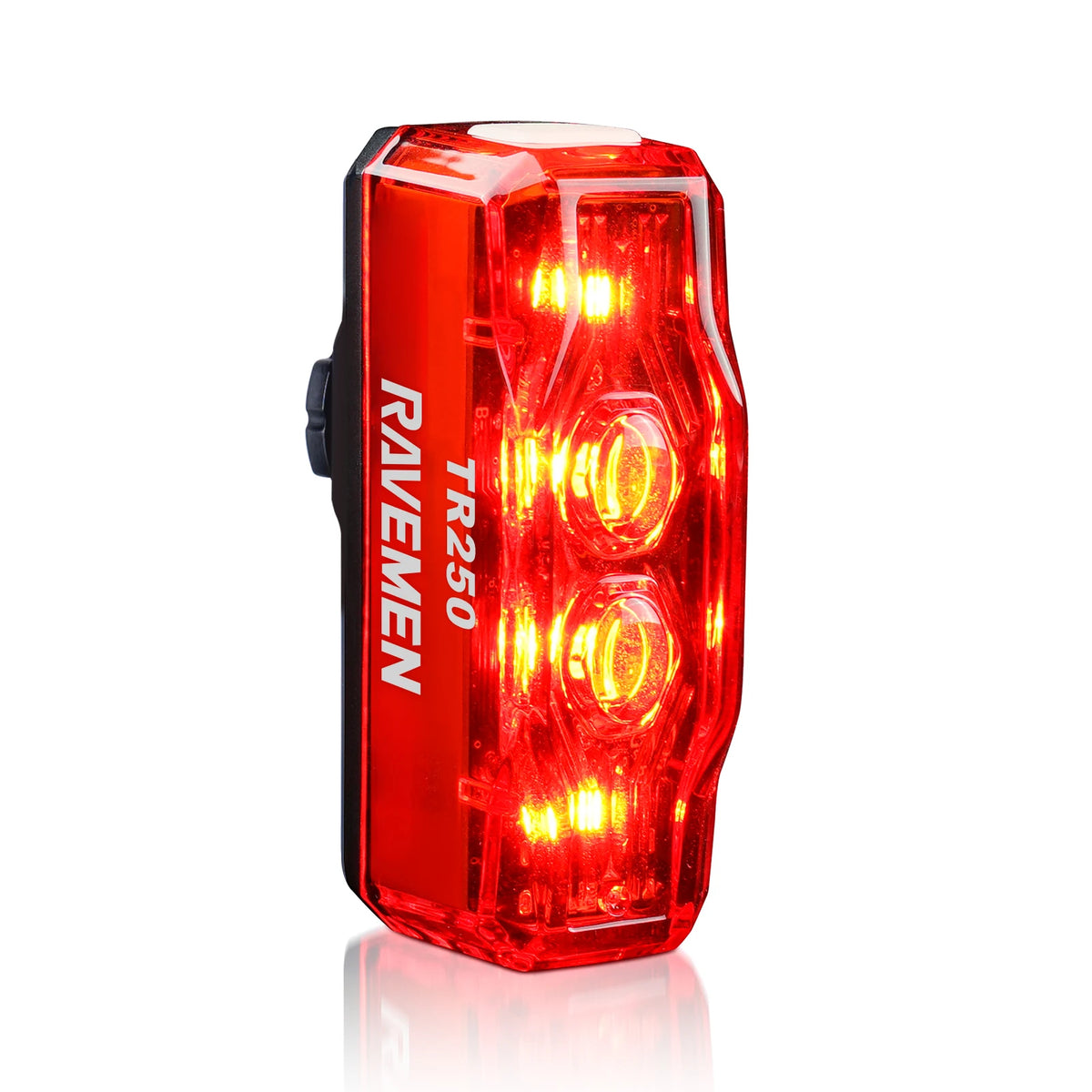 RAVEMEN TR250 Bike Rear Light Rechargeable Bicycle Taillight Lamp With ABM07 Mount Brake Sensor Auto on-off 250 LED lumens IPX6