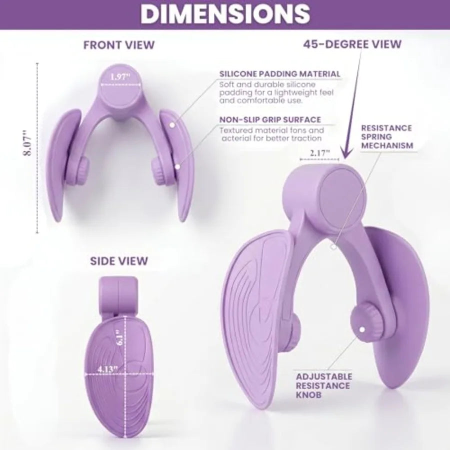 Thigh Master with Hand Gripper, Pelvic Floor Muscle Thigh Trainer, Inner Thigh Exerciser Equipment for Women and Men, Home Gym