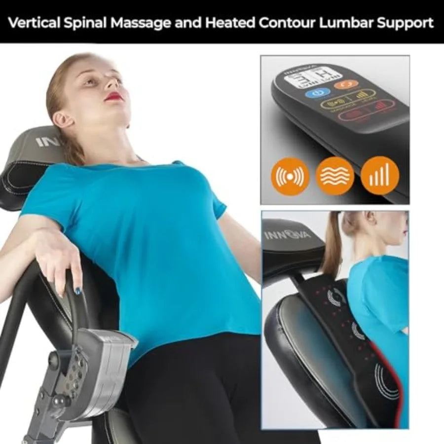 Innova Advanced Heat and Massage Inversion Table for Back Relief with Adjustable Settings and Comfortable Cushioning