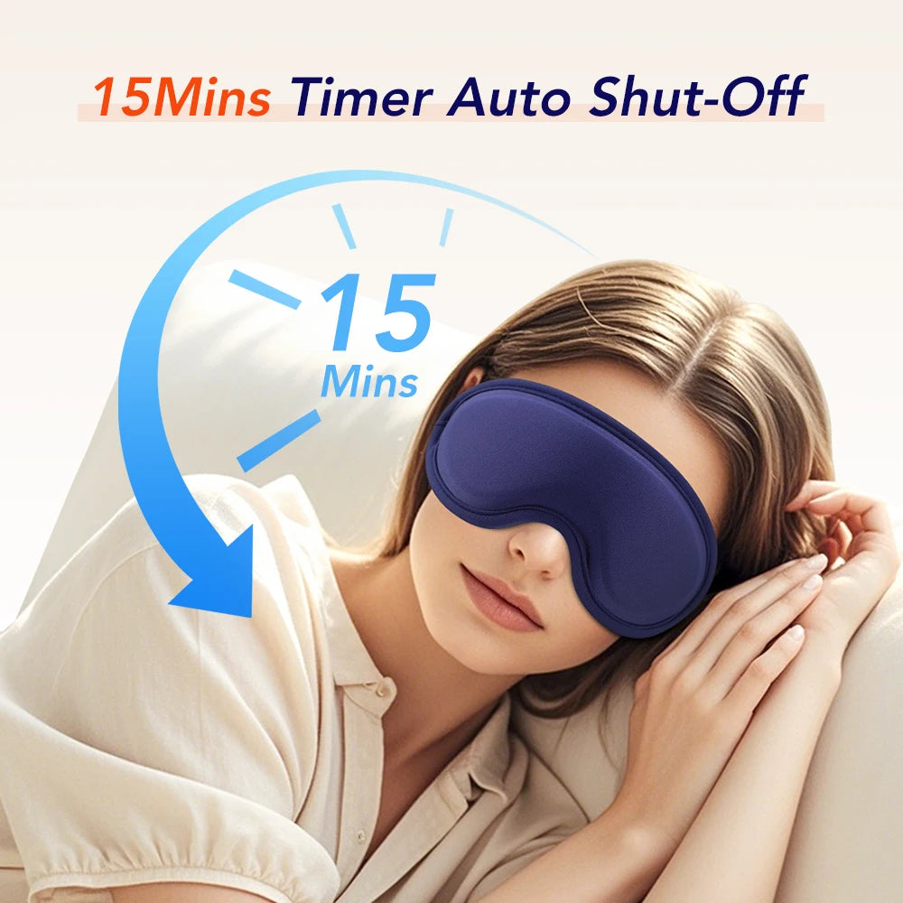 3D Rechargeable Heated Eye Mask Adjustable Heat Massage for Dry Eyes Relieves Eye Strain Sleep Aid Eyeshade for Office And Home