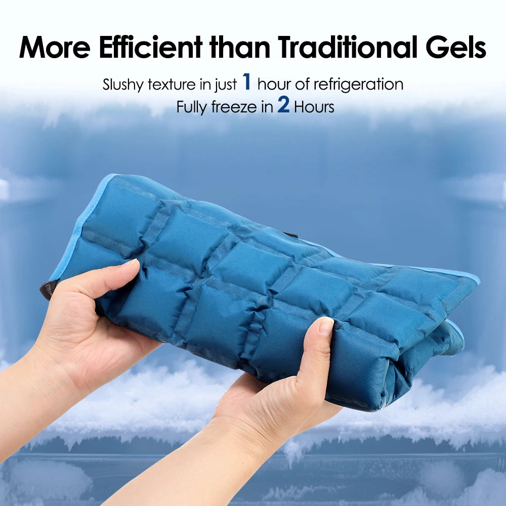 Reusable Hot Cold Wrap for Back Shoulder Knee Leg - Self-Absorbing Ice Pack Microwave Heating Pad with 2 Straps