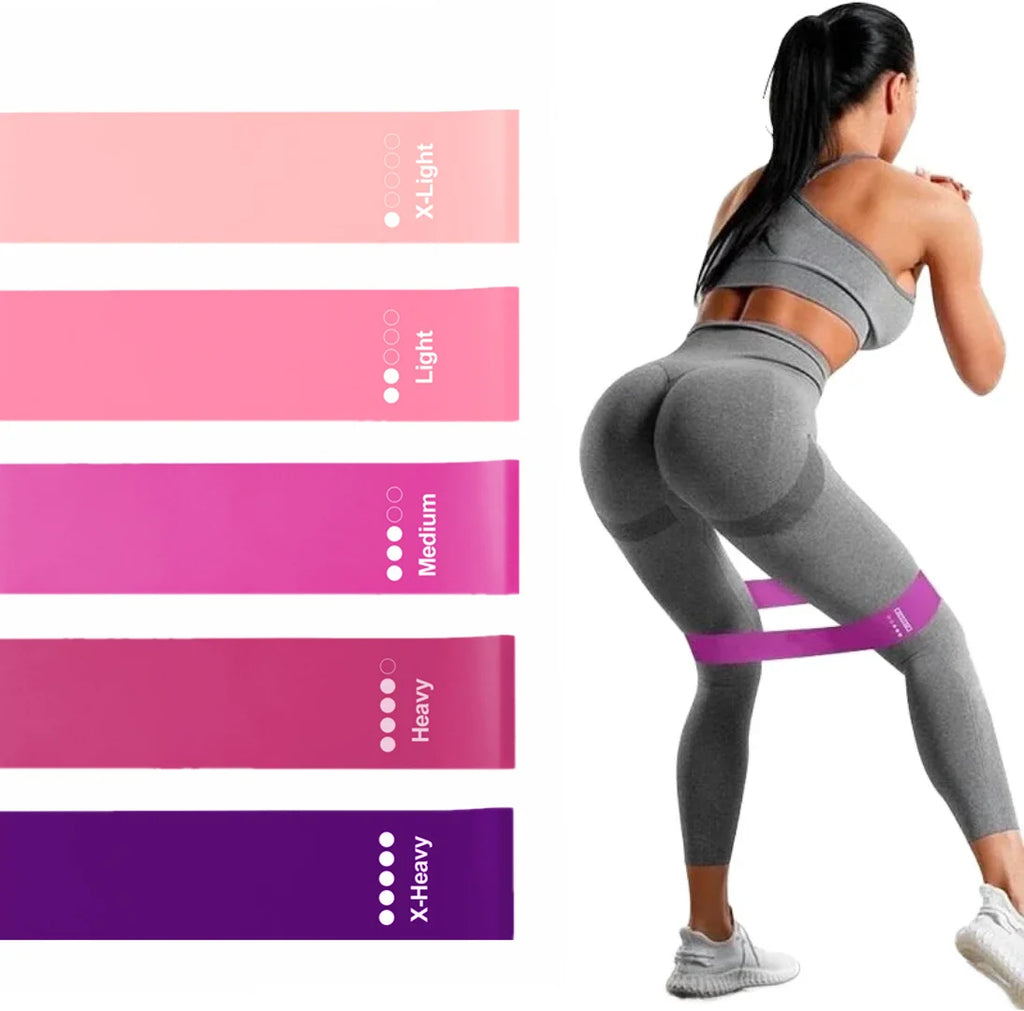 Set of 5 Resistance Exercise Loop Bands Fitness Yoga Resistance Band TPE Pink