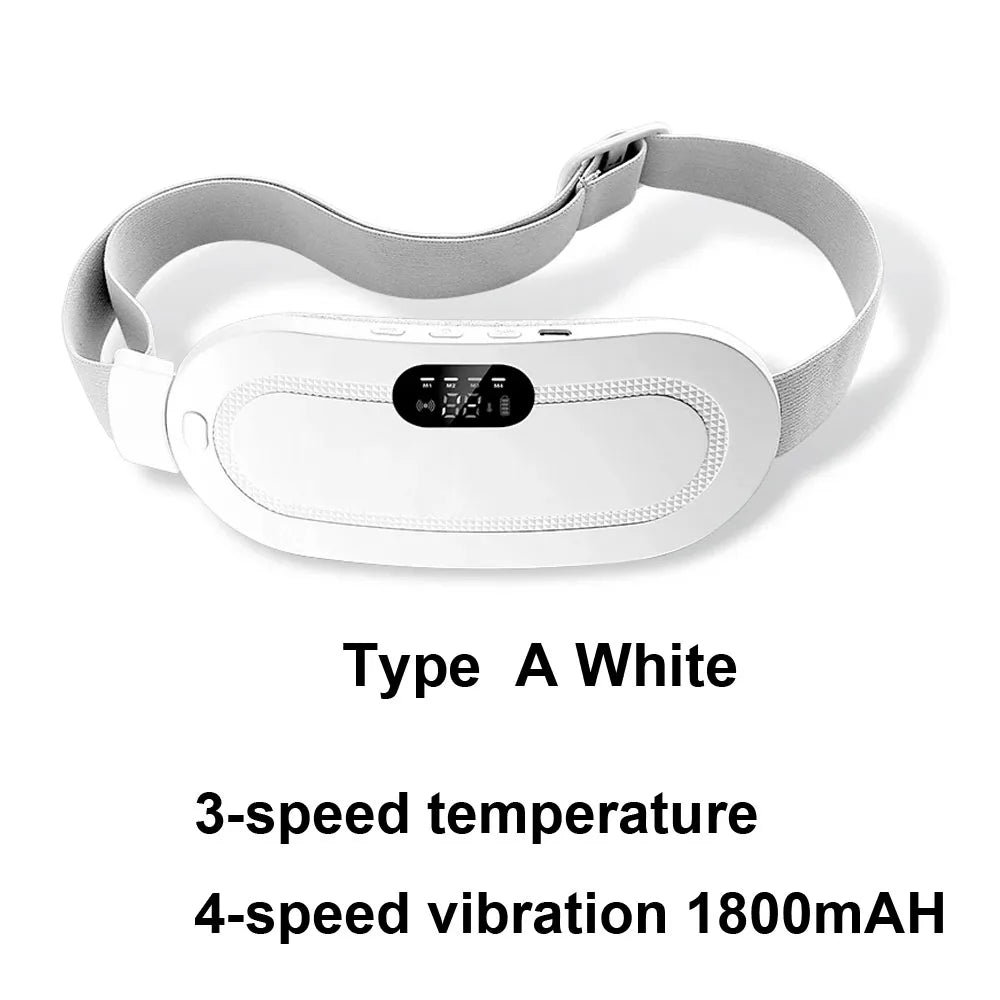 Electric Period Cramp Massager Vibrating Heating Belt for Menstrual Colic  Waist Stomach Abdominal Warm Palace Belt