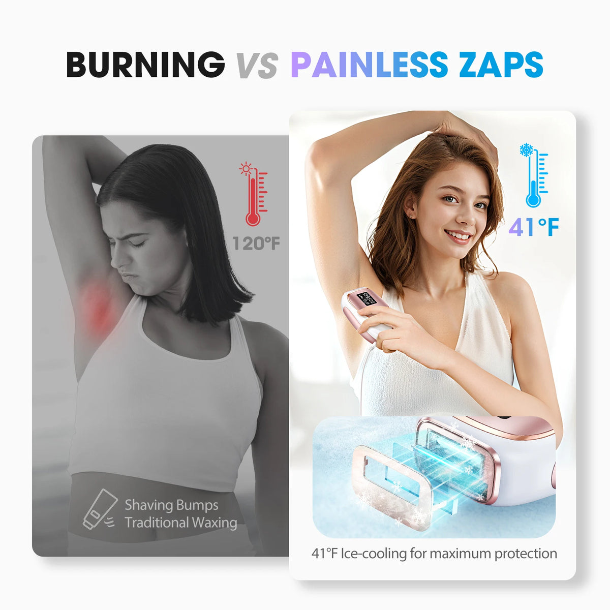 2026 IPL Hair Removal Device for Women Men 45°F Ice-Cooling for Painless & Long-Lasting Results 18.5J IPL Device for Full Body Bikinis Leg Facial