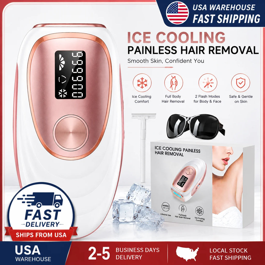 2026 IPL Hair Removal Device for Women Men 45°F Ice-Cooling for Painless & Long-Lasting Results 18.5J IPL Device for Full Body Bikinis Leg Facial