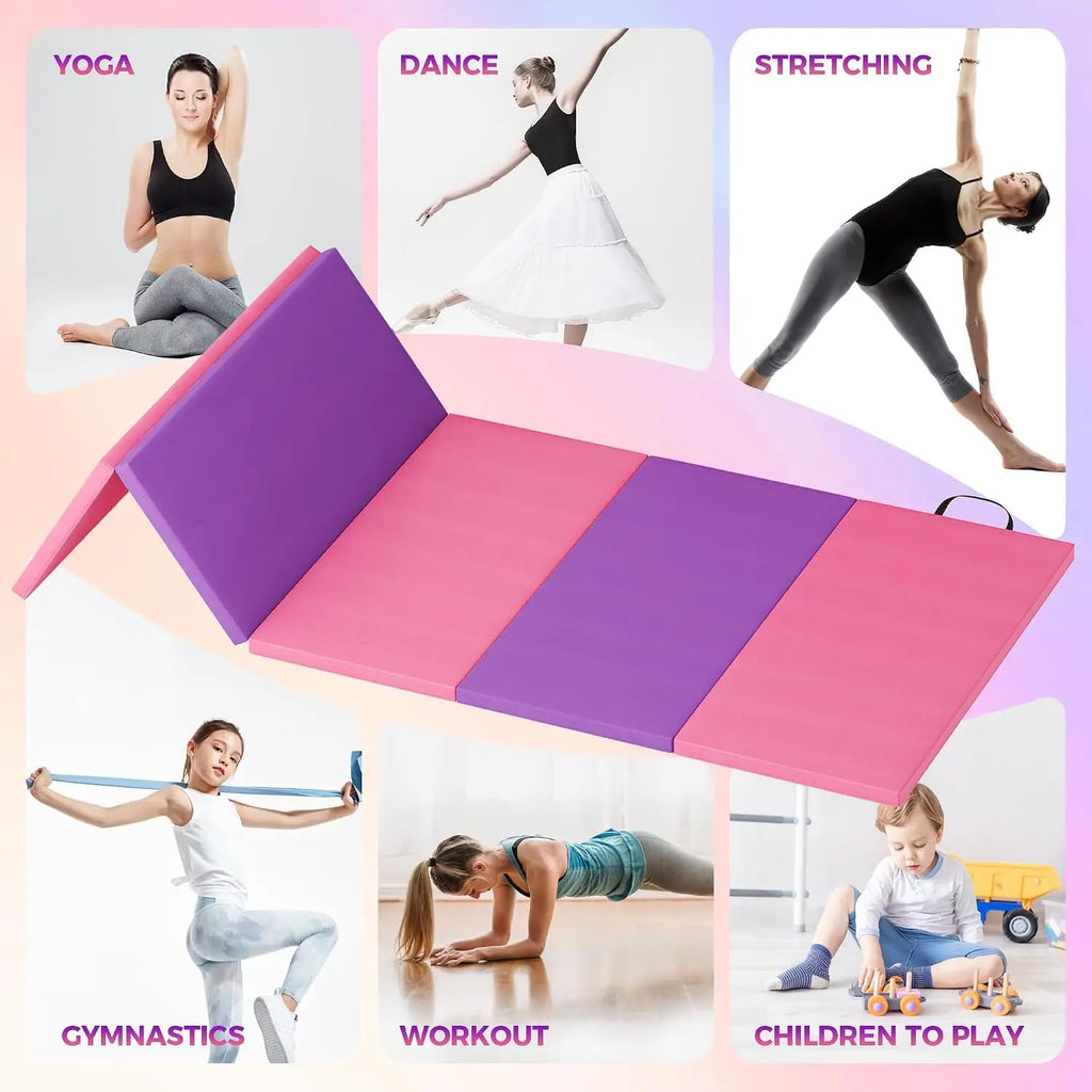 Foldable Yoga Mat Gymnastics Mat 5-Fold Exercise Floor Mat For Home Gym, Yoga, Pilates, Tumbling Training Non-Slip Surface Travel Fitness Exercise Mat