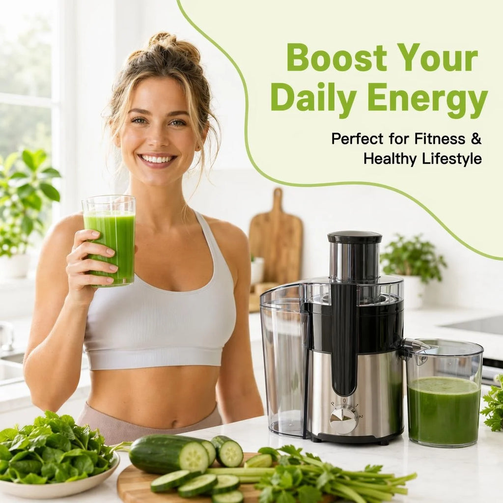 Centrifugal Juicer, 3 Inch Wide Chute 97% High Yield Juicer Machine 3 Inch LARGE FEED CHUTE: Supports Whole Fruit and Vegetable Direct Feeding Without Pre-Cutting, Cuts down Your Preparation Time Significantly. 97% HIGH JUICE