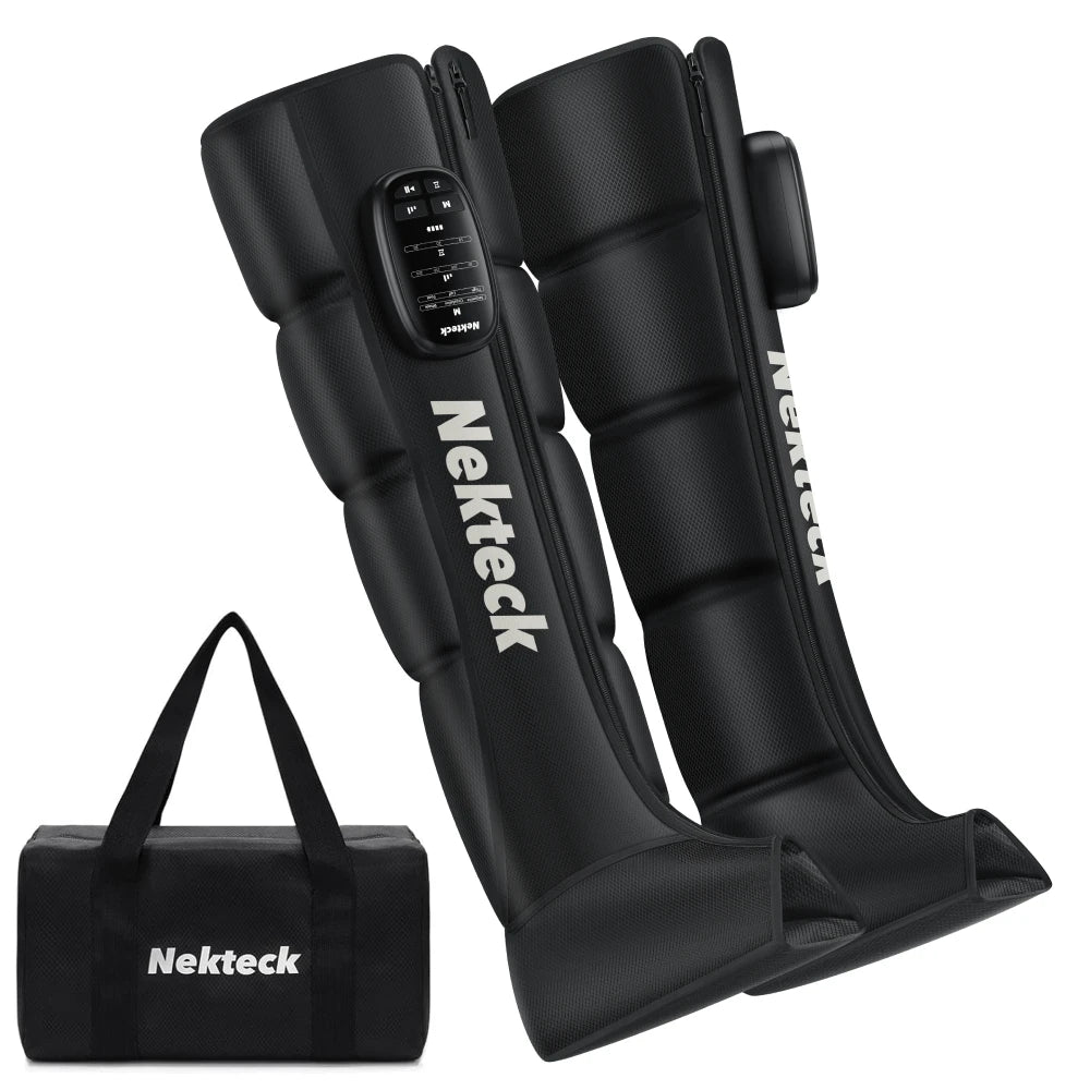 Nekteck 1 Pcs Air Pressure Leg Massager Cordless Foot Massage Boots Kneading Squeeze Deep Relaxation Calf with Storage Bag