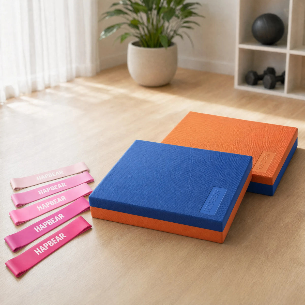 HAPBEAR Exercise Balance Pad - 15"x12" Non-Slip Textured Bottom Stability Training Mat - 2.25" Thick Soft Cushioned Foam for Physical Therapy, Core Training & Home Workouts
