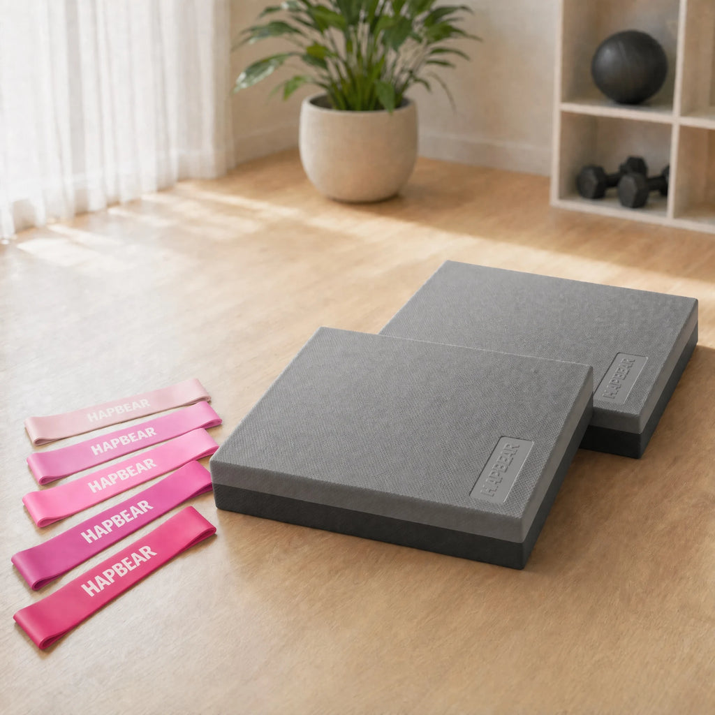 HAPBEAR Exercise Balance Pad - 15"x12" Non-Slip Textured Bottom Stability Training Mat - 2.25" Thick Soft Cushioned Foam for Physical Therapy, Core Training & Home Workouts