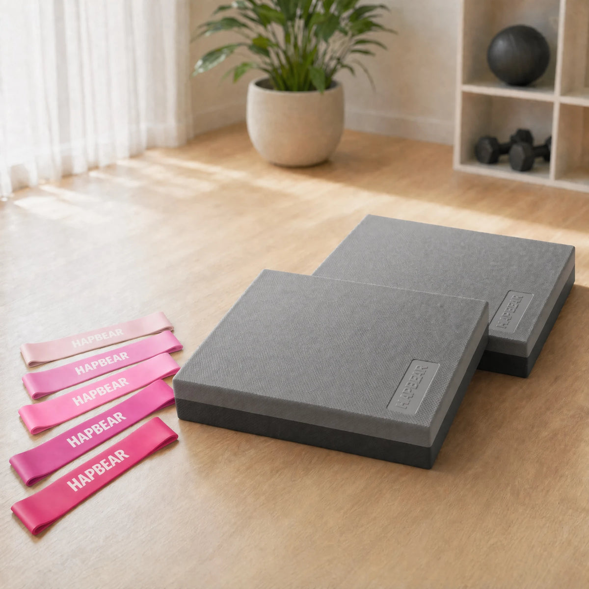 HAPBEAR Exercise Balance Pad - 15"x12" Non-Slip Textured Bottom Stability Training Mat - 2.25" Thick Soft Cushioned Foam for Physical Therapy, Core Training & Home Workouts