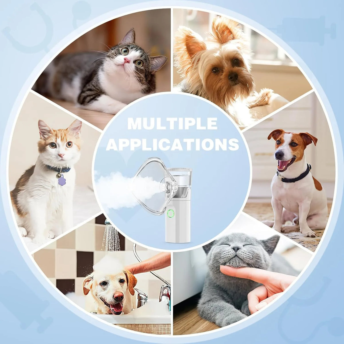 Pet Asthma Inhaler Nebulizer for Respiratory Relief Problems&Low Noise&Dual Modes Veterinary Animals Device Promotes Pet Health