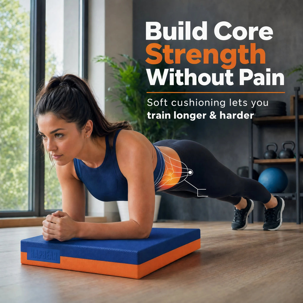 HAPBEAR Exercise Balance Pad - 15"x12" Non-Slip Textured Bottom Stability Training Mat - 2.25" Thick Soft Cushioned Foam for Physical Therapy, Core Training & Home Workouts