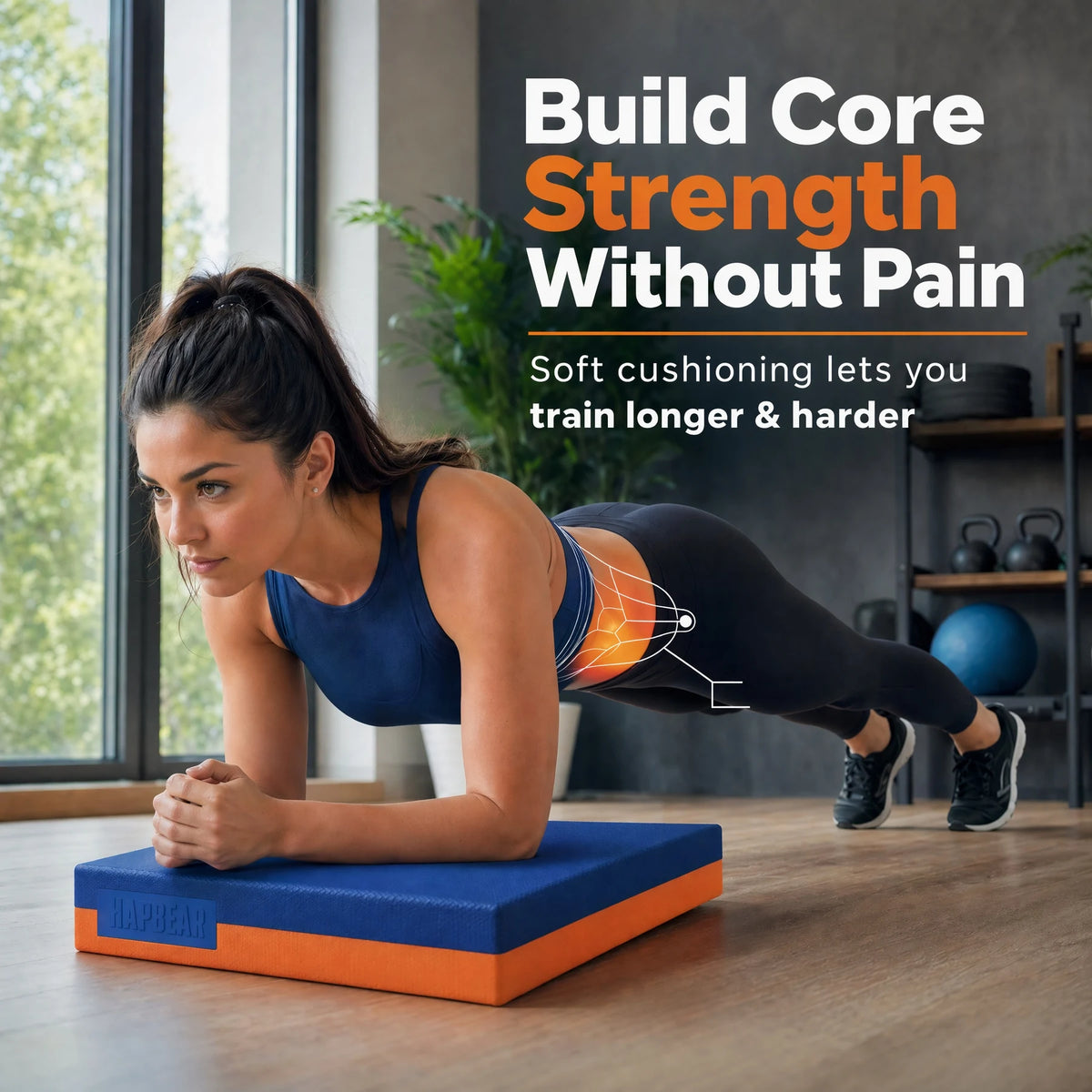 HAPBEAR Exercise Balance Pad - 15"x12" Non-Slip Textured Bottom Stability Training Mat - 2.25" Thick Soft Cushioned Foam for Physical Therapy, Core Training & Home Workouts