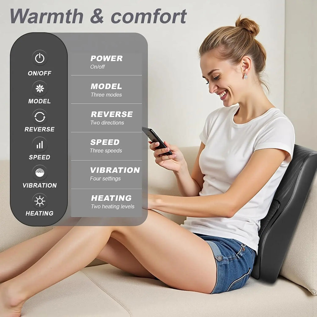 Leercon Neck Massager with Heat, 3D Kneading Massage Pillow for Neck and Back, Shoulder, for Stress Relax at Woman Man Home Office