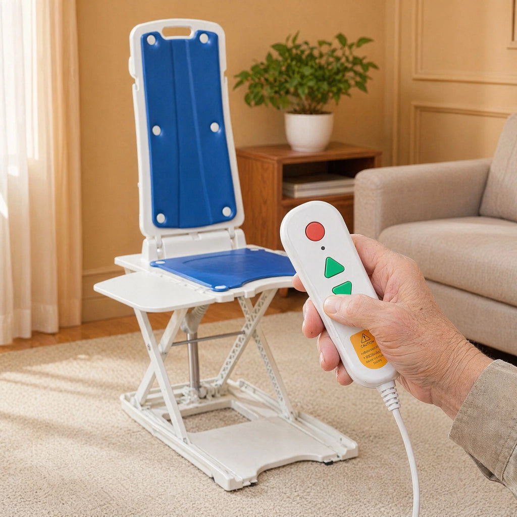 Electric Chair Lift for Elderly, Bath Lift for Tub, 308 lbs | Lift assist, IP68 waterproof, foldable and rechargeable, remote control, adjustable height, for fall recovery and home care